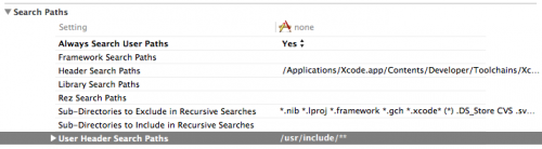 Пути Поиска XCode