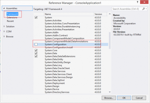 Скриншот вкладки добавить ссылку в Visual Studio 2013