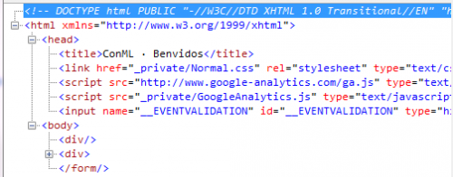 HTML структура с кодом Google Analytics