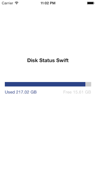 получить статус дискового пространства с помощью Swift